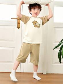 mini bala Kids' Cooling Pajamas – Lightweight Breathable Sleepwear, Summer Baby Loungewear - Milky White - View 3