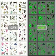 1/2/3/6/10/20pcs Cartoon Cute Children Glitter Temporary Tattoo Stickers - Fairy, Butterfly, Flower, Ladybug, Dragonfly Designs, For Daily Use, Party, Holiday, Gift, Waterproof Body Arm Decoration , Back To School Gifts - Multicolor - View 9