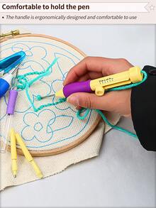 1 قطعة/2 قطعة/4 قطع إبرة تطريز DIY قابلة للضبط الطول مع 3 أطوال مختلفة لرؤوس الإبر