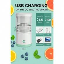 Electric Citrus Juicer Rechargeable Hands-Free Masticating Orange Lemon Squeezer