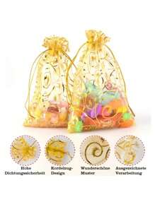 25/50/100PCS Eyelash Gauze Bags, Gift Packaging Bags, Gift Bags, Home And Daily Necessities, Festival And Party Supplies, Wedding Supplies, Gift Decoration Packaging, Nylon Bags, Jewelry And Accessory Packaging, Gift Hanging Bags, Beauty Bags, Skin Care Bags,