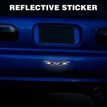 反光眼纹乙烯基汽车贴纸 - 适用于汽车、摩托车、自行车、踏板车和头盔的反光猫眼贴花 | 耐用 PVC 贴纸，驾驶时使用的反光警告贴花 - 均碼 - 查看 4