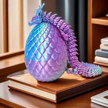1 pieza Escultura de huevo de dragón chino impreso en 3D misterioso - Ideal para decoración del hogar, acuarios y decoración de automóviles