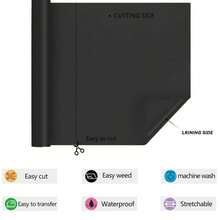 Black PU Transfer Film 12"X6ft – Perfect For DIY T-Shirts, Tote Bags And Creative Projects - Black - View 10