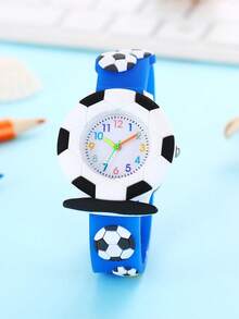 New Arrival Hot Selling Cartoon Children's Watch, Silicone Cartoon Football 3D Student Cute Quartz Children's Watch - Black - View 1