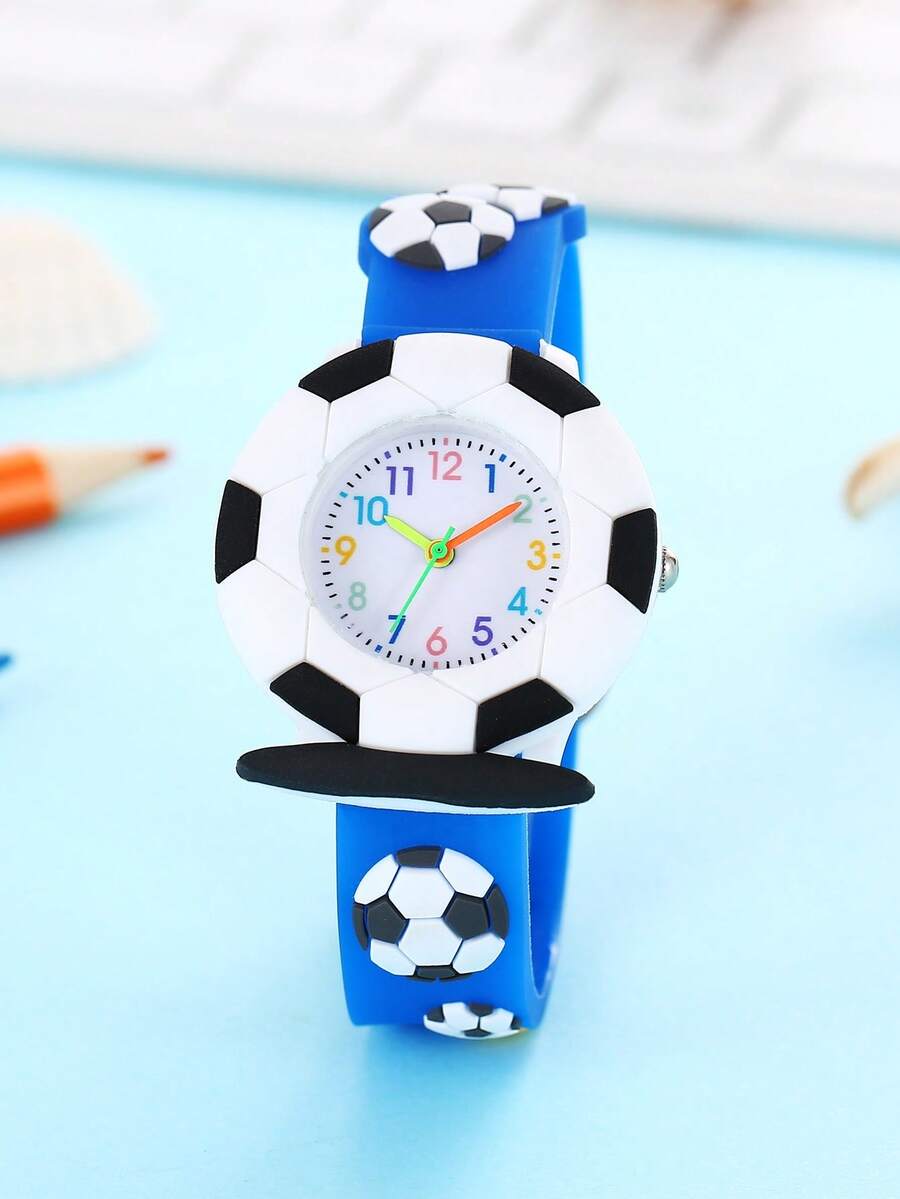 New Arrival Hot Selling Cartoon Children's Watch, Silicone Cartoon Football 3D Student Cute Quartz Children's Watch - Black - View 1