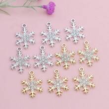 10pcs Gold Color Snowflake Christmas Charm For Jewelry Making Necklace Earrings Bracelet Accessories DIY - Snowflake - View 7