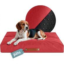 ESQUIMAL Cama Antiestrés de Foam para Perro y Gato, Colchoneta para Mascota Lavable (Café, Chico) - Rojo - Ver 10