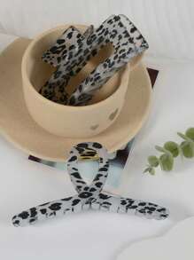 1/2 piezas Elegantes pinzas para el cabello con estampado de leopardo de moda, grandes pasadores de pelo aptos para uso casual diario, viajes al aire libre, accesorios para el cabello de fiesta para mujeres