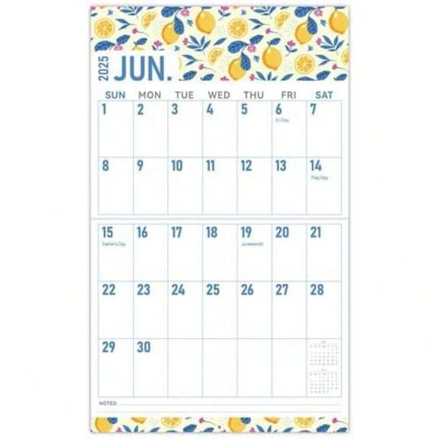 Wall Calendar 2025-2026 Large, 23"X14" Vertical Wall Calendar 2025, 19-Month, Jun. 2025 -Dec 2026, Hanging Monthly Planner Wall With Big Grid, Big Numbers For Low Vision Home Office Planning - Colorful - View 1