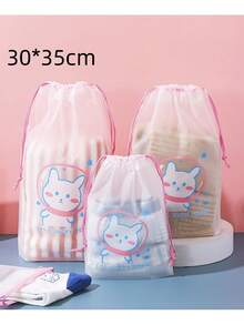 1 pieza Bolsa de almacenamiento con cordón estampada para artículos de cuidado de la piel (también se puede utilizar como bolsa de cosméticos y bolsa de almacenamiento de ropa interior y ropa) Bolsa para toallas higiénicas, un set esencial para viajes cortos,organizador de viaje, set de cubos de embalaje, set de bolsas de almacenamiento para maletas, útiles escolares, artículos esenciales para dormitorio universitario, decoración de habitación estudiantil