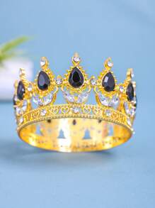 1 pezzo Piccola Molletta per capelli a forma di corona di cristallo per chignon laterale, corona da principessa per compleanno, decorazione per torta, accessori per capelli, strumenti per capelli, accessori di bellezza, accessori per capelli ricci da donna, autunno, viaggio