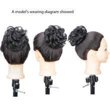 1 pieza Simulación de moño desordenado y ondulado natural, adecuado para usar a diario, sujetadores de coleta, bandas elásticas para el cabello, coleteros, cuerda para el cabello, elásticos para el cabello