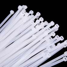 100 piezas de bridas de nylon autoblocantes blancas, ataduras de cables de plástico, correas para sujetar cables