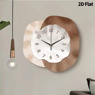 1 pièce Horloge murale scandinave plate 2D à balayage silencieux, design moderne sans cadre ultra-mince. Style nordique pour décoration de la maison, salon, chambre, café, bureau. Silencieuse, fine, fonctionnant sur pile, œuvre d'art minimaliste contemporaine