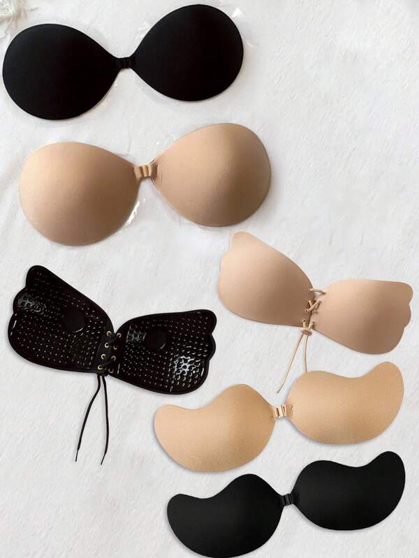 1/3 Piezas de Sujetadores invisibles adhesivos sin espalda para levantar y rellenar pechos pequeños de mujer,Sujetadores con push-up sin tirantes reutilizables para vestidos en todas las estaciones