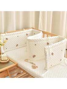 1pc 100cm/39.3 Inches, 150cm/59.05 Inches, 180cm/70.86 Inches, 200cm/78.74 Inches Baby Crib Bumper Collision Buffer Soft Bag, Baby And Child Soft Bag Collision Edge Protection, Detachable, Washable