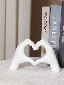 1pc Love Hand Gesture Decoration, Heart Finger Sculpture Modern Art Figurine Personalized Hand Decor, Creative Wedding Table Centerpiece, Valentine Or New Year Gift