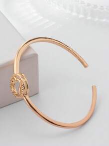 Set de 5 piezas de brazaletes de joyería con adorno de trébol dorado de moda casual, adecuado como regalo para mamá, amigos, familia, esposa, novia, compañeros de clase para festividades