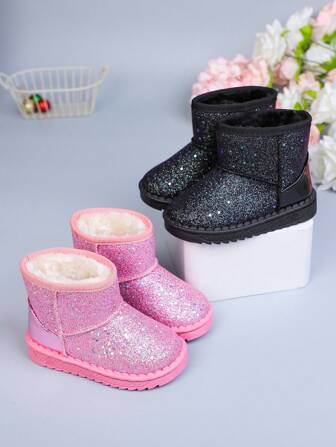 A Pair Of Sequined Fashion Snow Boots With Non-Slip And Breathable Pedal Design Is Suitable For Autumn And Winter (Sole Style Is Random).(Small, It Is Recommended To Take One Size Larger)(Slightly Small, It Is Recommended To Buy One Size Larger)