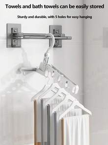 1 Pc Foldable Magic Clothes Drying Rack With Five Holes Multifunctional Portable Travel Clothes Hanger With Hooks - White - View 6