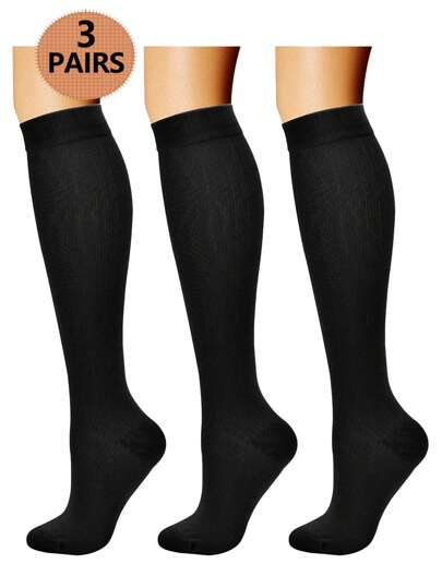 3 Pairs Copper Compression Socks For Women And Men Circulation Support For Running, Nursing, Athletic, Fall