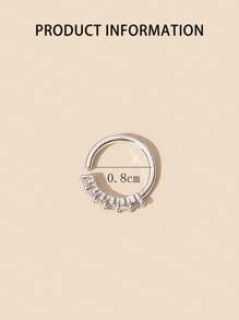 1 pièce Anneau de piercing pour le nombril en argent sterling S925 avec zircone cubique étincelant, bijou de qualité, pour un port quotidien pour femmes, le meilleur cadeau pour la petite amie, la mère, les sœurs