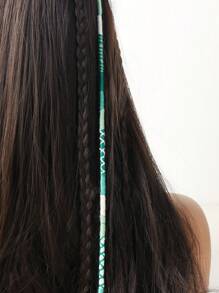 1 pieza Clip para el cabello de mujer con cadena, Lazo para el cabello trenzado de colores, Trenza de cuerda de colores hecha a mano, Accesorios para el cabello de mujer, Decoración para el cabello de playa de verano, Diadema con clip de cabello colorido, Reutilizable, Diademas para mujeres, Reutilizable, Accesorios de Halloween