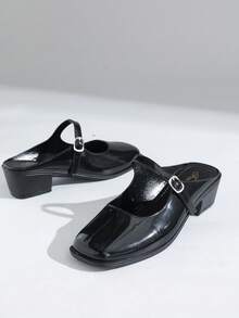 Zapatos planos de mujer con brillo 2025, suela suave y flexible, nuevos zuecos de punta puntiaguda tipo slip-on con diseño elegante de lazo, hebilla metálica individual, aptos para citas, formal, viajes, todas las estaciones