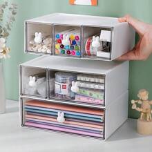 Desktop Cosmetics Storage Rack, Makeup Organiser,Drawer Organiser,Rabbit Stationery Storage Box, Desktop Drawer Storage Box, Stackable Drawer Storage Box, Rabbit-Style Drawer Storage Box, Multifunctional Organizer For Office And Dresser, Suitable For Space-Saving Design Of Family Dormitory Desk At The Entrance Of Hair Accessories, Stationery And Jewelry Bedroom Living Room.