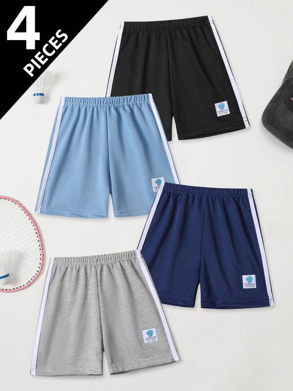 4 pièces Set Short pour enfants, short décontracté d'été mince et ample pour garçons et filles, bermuda, convient aux âges de 4 à 12 ans