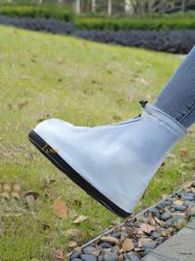 1 par de nuevas cubiertas de zapatos impermeables y duraderas con zipper, de moda y antideslizantes, adecuadas para ciclismo al aire libre, senderismo, convenientes para llevar de viaje