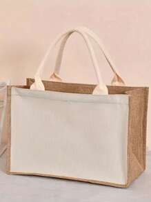 1 Stück, DIY Jutetasche, laminierte, wassergeschützte Vintage Leinenbox, Jutetasche, Geschenktüte, Muttertagsgeschenk, Urlaubsaccessoires, Hochzeitsbedarf, Geburtstagsparty-Zubehör, Geburtstagsgeschenke, Party-Gastgeschenke, Osterzubehör