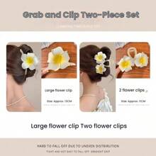 1pc Women Premium Plumeria Flower Hair Clip, Bun Shaper Boho Casual Hair Accessory Hair Claws Claw Clips Hair Clips Hair Jaw Clip Hair Clamps Hair Clutch Hair Catcher Clip