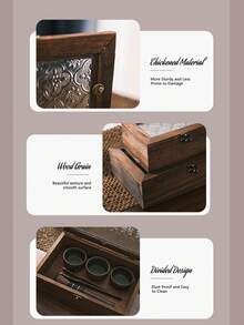 1个泡桐木收纳盒，有小号、中号和大号可选。这款家用防尘翻盖收纳盒配有精美图案的玻璃窗和坚固的金属扣，非常适合存放各种小物件。 - 彩色 - 查看 5