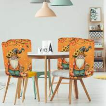 1pc/4pcs Autumn Maple Leaf & Pumpkin Car Seat Cover Protector, Washable Summer Dining Chair Cover Suitable For Home, Restaurant, Living Room, Kitchen Decor