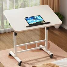 Adjustable & Foldable Study Desk – Space-Saving Workstation For Home/Office, Easy Setup, Fits By Sofa/Bed - White - View 1