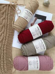 5 件 500 克（100 克 * 5）羊毛混纺纱柔软舒适透气希克羊毛纱羊驼毛纱手工 DIY 材料针织时尚毛衣夹克围巾帽子纱鲜艳的颜色适用于针织毛衣夹克背心帽子手套围巾毛毯和各种家居装饰 DIY 工艺品手工编织以制作温暖时尚的毛衣 - 彩色 - 查看 2