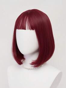 XYUNMI Blonde Bob Wig Short Straight With Bangs 12 Inch Lightweight Breathable Women's Heat Resistant Synthetic Wig For Daily Wear Party Role Play Beautiful Natural Lively Cute Short Hair