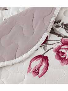 200 Thread Count Double-Sided 3-Piece King/Queen/Double/Single Floral Print Avere Bedspread - Lilac - View 3