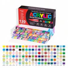 240/168/120/72/60/48/36/24/12 Color Direct Liquid Acrylic Marker Pens, Students Use Art Professional Drawing Drawing Color Soft-Head Marker Paper-Tight Stackable Diy Graffiti Coloring Book Coloring Pen Can Draw Glass Stone Waterproof Body Painting Brush Christmas Gift