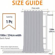 GRALI Cortinaérmica Recamara, Separador de Espacios Extraancho para Dormitorio, Tela Protección Privacidad, Lino, 254 X 241, 1 Panel - Estilo 1 - Beige - Ver 9