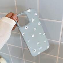 GUCADI雏菊花卉软壳手机壳，兼容苹果16/15/14/13/12/11系列，简约设计，防水防震防摔防刮。 - 藍 - 查看 6