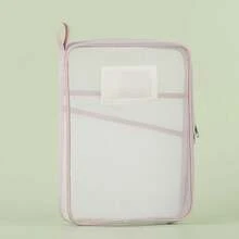 Bolsa de almacenamiento de papelería A4, bolsa de malla de doble capa con cremallera, organizador de gran capacidad, carpetas, suministros de oficina y escuela, bolsa de papelería - Rosa - Ver 13