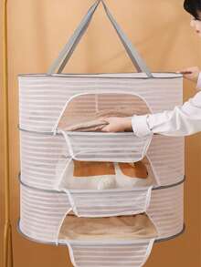 1件黑色晾衣网晾晒网兜袜子晾晒神器晾衣篮平板晾衣内衣家用毛衣晾衣架可折叠晾晒干衣用品