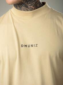 DMUNIZ Oversized Streetwear Turtleneck Printed Chest T-Shirts Kit 2 - 卡其色/苔綠色 - 查看 6