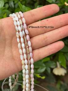 4x8mm Natural Oval Seashell Beads, Pink & White Color, Glossy Finish - Great For DIY Bracelets, Earrings And Jewelry Making Supplies