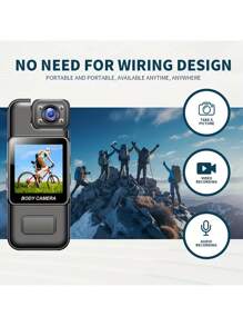 2025 180° Rotating Lens Action Camera With Enhanced Night Vision, 1080P HD Video, Motion Detection, Loop Recording, 1000mAh Rechargeable Battery & Color Display For Outdoor Sports, Travel, Pets, Everyday Use, Travel Recording Device | Sleek Camera Design | Highresolution Capture