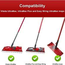 Pachet de 10 tampoane de mop din microfibră Ultra Max - reutilizabile, cu uscare rapidă, cap de înlocuire pentru mopul plat pentru podea, lavabilă la mașină, cu atașament din plastic