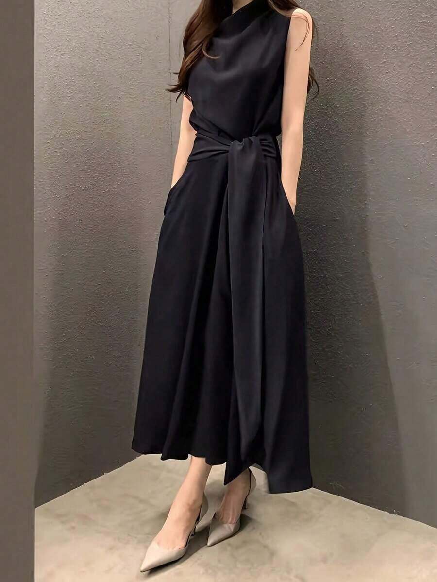 Women Long Dresses - 海軍藍 - 查看 1